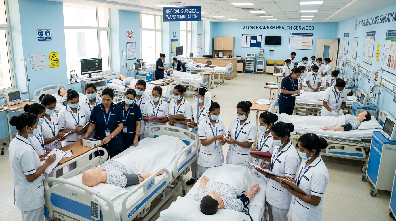 Nursing students clinical ward training simulation